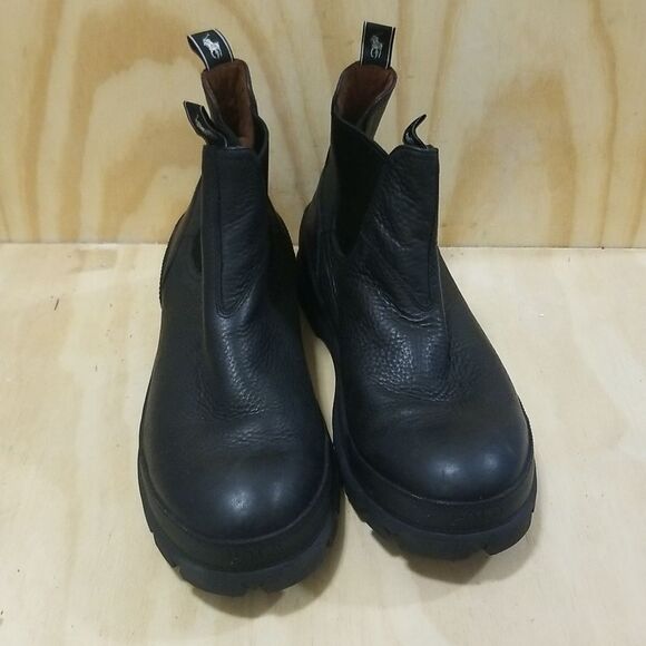 Polo Ralph Lauren Black Leather Oslo Chelsea Boots New without box 12 - Picture 2 of 10